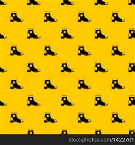 Men boot pattern seamless vector repeat geometric yellow for any design. Men boot pattern vector