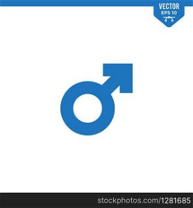 Men Gender icon collection in glyph style, solid color vector