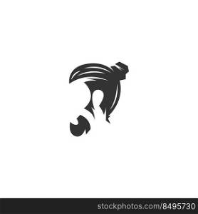 Men hair style icon logo template