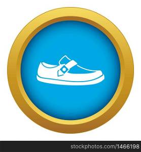 Men moccasin icon blue vector isolated on white background for any design. Men moccasin icon blue vector isolated