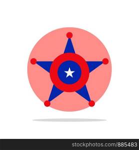 Men, Police, Star, Usa Abstract Circle Background Flat color Icon