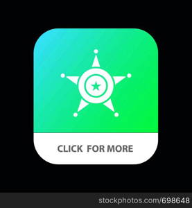 Men, Police, Star, Usa Mobile App Button. Android and IOS Glyph Version