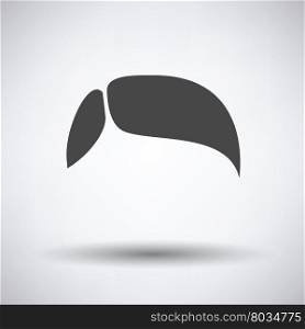 Men&rsquo;s hairstyle icon on gray background, round shadow. Vector illustration.