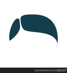 Men's hairstyle icon. Shadow reflection design. Vector illustration.