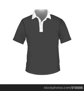 Men's slim-fitting short sleeve polo shirt. Black polo shirt mock-up design template for branding.