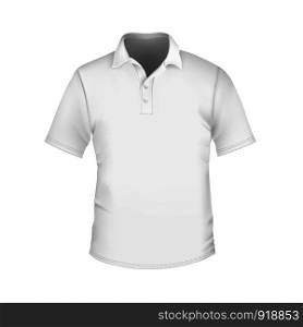 Men's slim-fitting short sleeve polo shirt. white polo shirt collection. isolated mock-up design template for branding.
