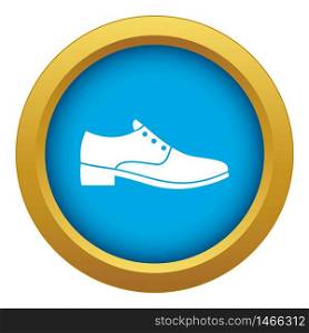 Men shoe icon blue vector isolated on white background for any design. Men shoe icon blue vector isolated