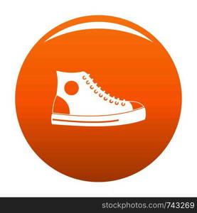 Men shoe icon. Simple illustration of men shoe vector icon for any any design orange. Men shoe icon vector orange