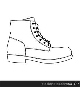 Men shoes brogue trim platform brutus boots isolated. Male man season lace-up shoes icons. Technical sketch. Footwear vector illustration. Men shoes brogue trim platform brutus boots isolated. Male man season lace-up shoes icons. Technical sketch.