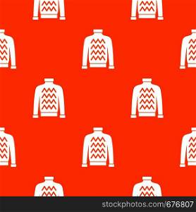 Men sweater pattern repeat seamless in orange color for any design. Vector geometric illustration. Men sweater pattern seamless