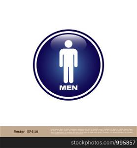 Men Toilet Signage Icon Vector Logo Template Illustration Design. Vector EPS 10.