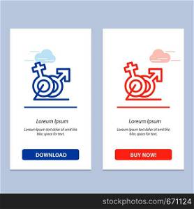 Men, Women, Sign, Gander, Identity Blue and Red Download and Buy Now web Widget Card Template