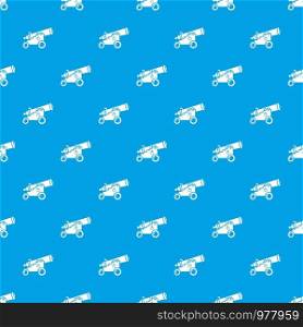 Menacing cannon pattern vector seamless blue repeat for any use. Menacing cannon pattern vector seamless blue