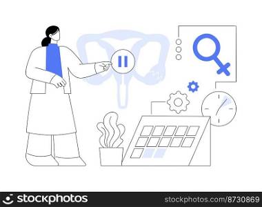 Menopause abstract concept vector illustration. Women climax, hormone replacement therapy, menopause support, hormonal change, climacteric symptoms and signs, female health abstract metaphor.. Menopause abstract concept vector illustration.