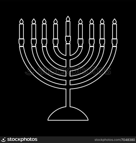 Menorah for Hanukkah icon .