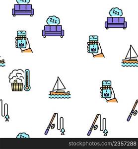 Mens Leisure Time Collection Icons Set Vector. Video Games Phone App And Watch Movie, Smoke Hookah And Pipe, Drink Beer And Play Cards Mens Leisure Black Contour Illustrations. Mens Leisure Time Collection Icons Set Vector