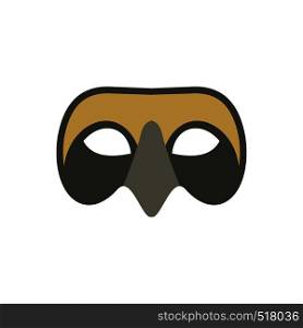 Mens Venetian mask icon in flat style isolated on white background. Mens Venetian mask icon, flat style