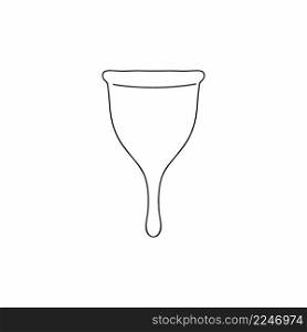 Menstrual Cup drawn in the style of Doodle. Eco-friendly products for women’s hygiene.