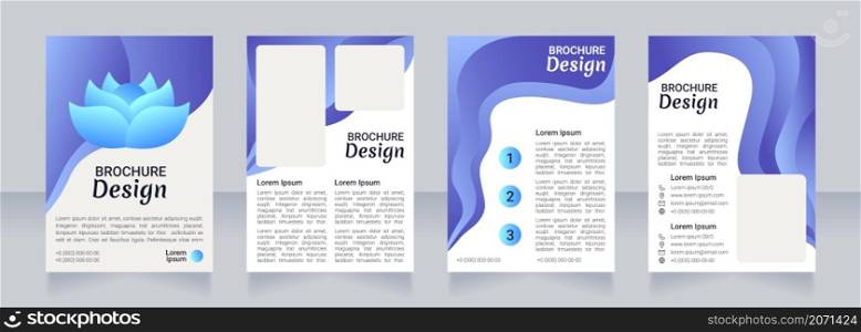 Mental care blue blank brochure design. Template set with copy space for text. Premade corporate reports collection. Editable 4 paper pages. Robot Medium, Light, Merienda Bold fonts useds. Mental care blue blank brochure design