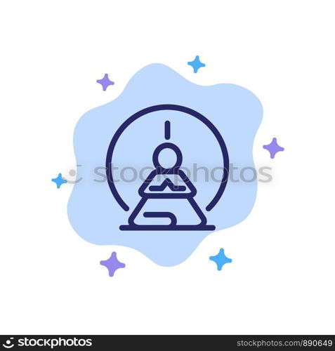 Mental Concentration, Concentration, Meditation, Mental, Mind Blue Icon on Abstract Cloud Background