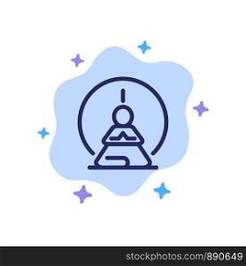 Mental Concentration, Concentration, Meditation, Mental, Mind Blue Icon on Abstract Cloud Background