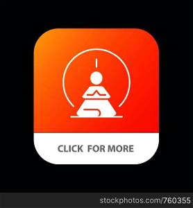 Mental Concentration, Concentration, Meditation, Mental, Mind Mobile App Button. Android and IOS Glyph Version