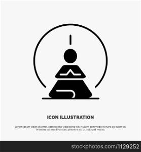 Mental Concentration, Concentration, Meditation, Mental, Mind solid Glyph Icon vector