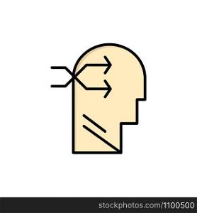 Mental hang, Head, Brian, Thinking Flat Color Icon. Vector icon banner Template