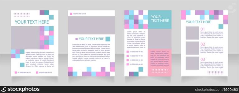 Mental health awareness blank brochure layout design. Hotline. Vertical poster template set with empty copy space for text. Premade corporate reports collection. Editable flyer paper pages. Mental health awareness blank brochure layout design