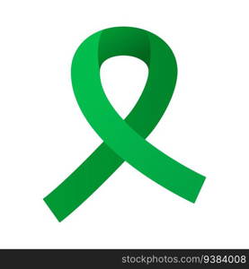 Mental Health Awareness ribbon isolated. Green symbol. Vector illustration. Mental health care and prevention of depressions ant other psychological diseases.. Mental Health Awareness ribbon isolated. Green symbol. Vector illustration. Mental health care and prevention of depressions ant other psychological diseases