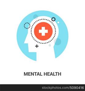 mental health concept. Abstract flat line vector illustration of hospital icon concept