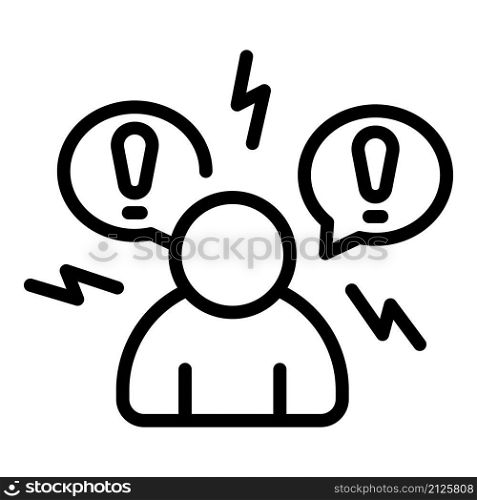 Mental panic attack icon outline vector. Fear stress. Anger heart. Mental panic attack icon outline vector. Fear stress
