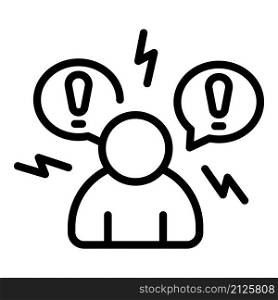 Mental panic attack icon outline vector. Fear stress. Anger heart. Mental panic attack icon outline vector. Fear stress