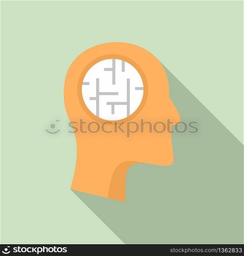 Mental person treatment icon. Flat illustration of mental person treatment vector icon for web design. Mental person treatment icon, flat style