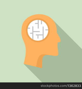 Mental person treatment icon. Flat illustration of mental person treatment vector icon for web design. Mental person treatment icon, flat style