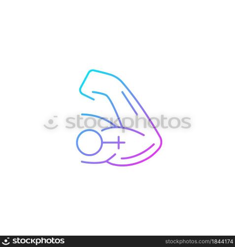 Mentally strong women gradient linear vector icon. Moral courage. Feminist organization. Mental strength. Thin line color symbol. Modern style pictogram. Vector isolated outline drawing. Mentally strong women gradient linear vector icon