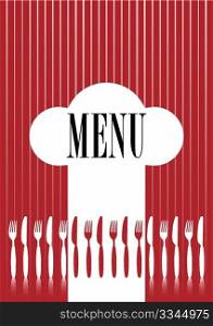 Menu Card Background - Cutlery and Menu Sign on Dark Red Background