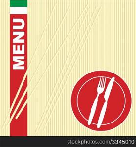 Menu Card Background - Pasta and Cutlery Icon