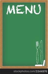 Menu Card Chalkboard - Green Chalkboard With Menu Sighn