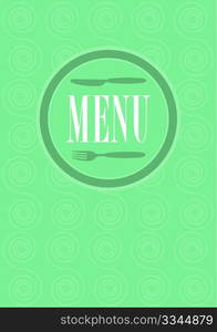 Menu Card Design - Menu Sign and Pattern in Shades of Green