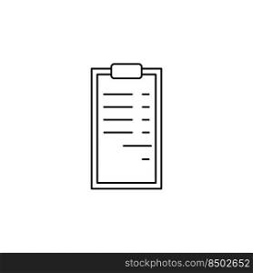 Menu icon illustration. Simple black outline list isolated vector. Blank with entries logo. Blank web element. Menu icon illustration Simple black outline list isolated vector