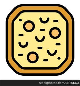 Menu khachapuri icon outline vector. Food bread. Cuisine cooking color flat. Menu khachapuri icon vector flat