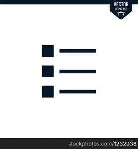Menu option icon collection in glyph style, solid color vector