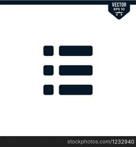 Menu option icon collection in glyph style, solid color vector