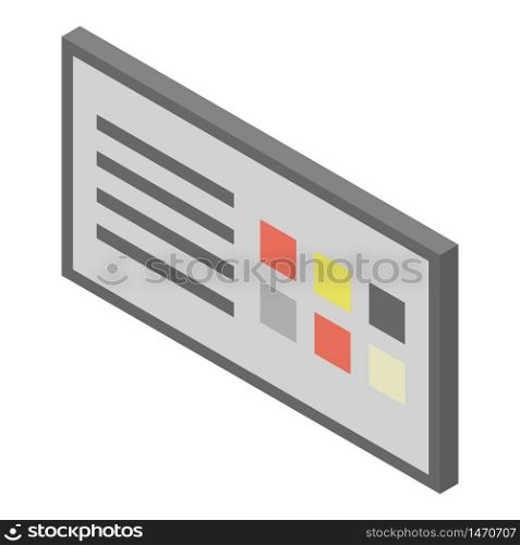 Menu panel icon. Isometric of menu panel vector icon for web design isolated on white background. Menu panel icon, isometric style