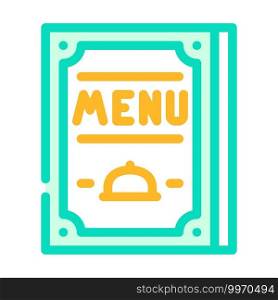 menu restaurant color icon vector. menu restaurant sign. isolated symbol illustration. menu restaurant color icon vector illustration flat