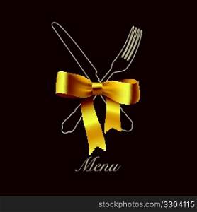 menu with golden ribbon