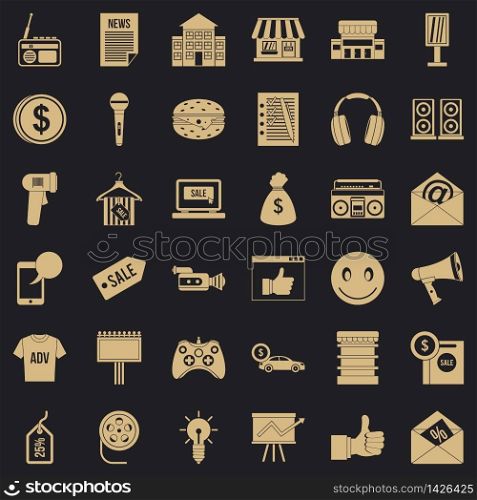 Merchandise icons set. Simple set of 36 merchandise vector icons for web for any design. Merchandise icons set, simple style