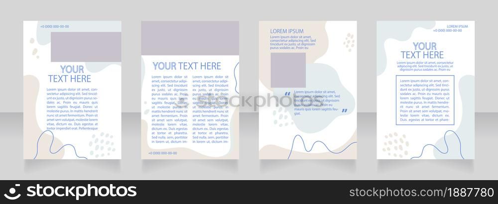 Merchandising company advertisement blank brochure layout design. Vertical poster template set with empty copy space for text. Premade corporate reports collection. Editable flyer paper pages. Merchandising company advertisement blank brochure layout design