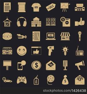 Merchandising icons set. Simple set of 36 merchandising vector icons for web for any design. Merchandising icons set, simple style